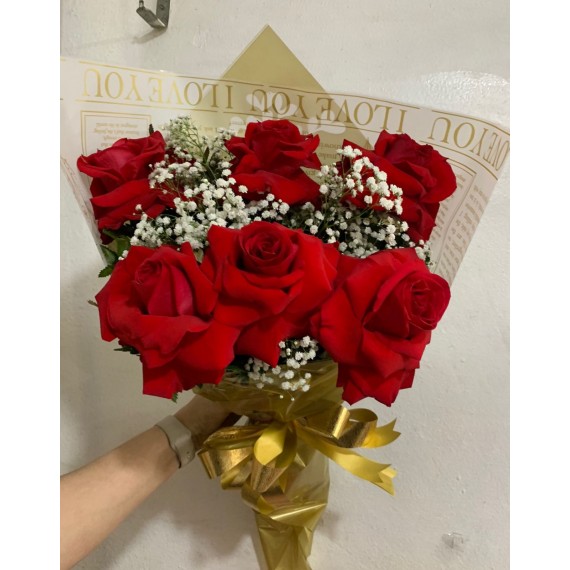 buque 6 rosas colombianas