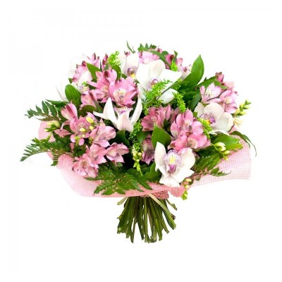 Buquê de Astromelias e orquideas