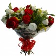Buquê de Rosas Vermelhas com Lysianthus